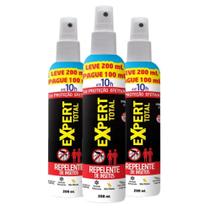 Kit 3 Repelentes De Insetos DEET Spray Expert Total 10h 200ml Kit 3 Repelentes De Insetos DEET Spray Expert Total 10h 200ml