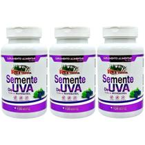 Kit 3 Resveratrol - Semente De Uva 500mg 360 Cápsulas - Rei Terra Kit 3 Resveratrol - Semente De Uva 500mg 360 Cápsulas - Rei Terra