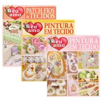 Kit 3 Revistas Artesanato Eu Amo Pintura em Tecido Patch, Fios & Tecidos Bordados Modernos Kit 3 Revistas Artesanato Eu Amo Pintura em Tecido Patch, Fios & Tecidos Bordados Modernos
