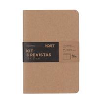 Kit 3 Revistas Kraft Cicero A5 sem Pauta 64 Páginas