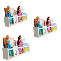 Kit 3 Revisteiro Porta Condimentos Livros Prateleira Branca - Organibox Kit 3 Revisteiro Porta Condimentos Livros Prateleira Branca - Organibox
