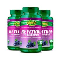 Kit 3 Revitrol Uva Desidratada 2.5 Unilife 120 Cápsulas