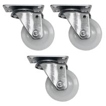 Kit 3 Rodas 2pol. Nylon Giratorio Reforçada 80kg Por Rodízio