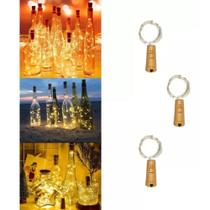 Kit 3 Rolhas Fio De Luz 1 Mts Fada Com 10 Leds Branco Quente Kit 3 Rolhas Fio De Luz 1 Mts Fada Com 10 Leds Branco Quente