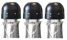 Kit 3 Rolhas Para Garrafa De Vinho Champagne Tampa com Trava Reutilizável Top Chef