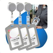 Kit 3 Roller Clip Cracha Credencial Carteirinha De Estudante