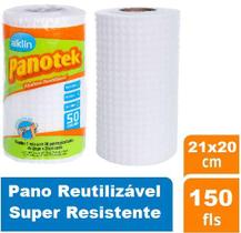 Kit 3 Rolo 150 Pano Multiuso Lavável Reutilizável Resistente - Alklin