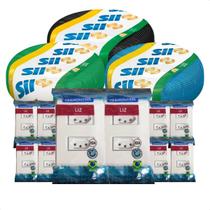 Kit 3 Rolo Cabo Flexivel SIL 4mm² 100m + 10 Tomada Dupla 20A