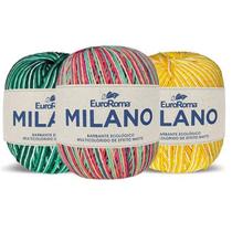 Kit 3 Rolo de Barbante Milano 200g N6 4/6 Fios 226m a Sua Escolha Euroroma Kit 3 Rolo de Barbante Milano 200g N6 4/6 Fios 226m a Sua Escolha Euroroma