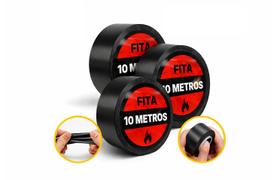 Kit 3 Rolo Fita Isolante Forte 10 Metros Pvc 10mm X 0,17mm Kit 3 Rolo Fita Isolante Forte 10 Metros Pvc 10mm X 0,17mm
