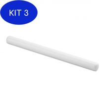 Kit 3 Rolo Para Pasta Americana Fondant Branco Maciço 50 Cm