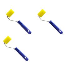 Kit 3 Rolo Pintura Rolinho Espuma Amarela Com Cabo 5Cm Tigre