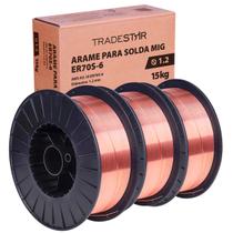 Kit 3 Rolos Arame Para Solda Mig Com Gás 1,2 mm 15Kg Er70s-7