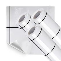 Kit 3 Rolos Papel Parede Adesivo Azulejo Metro Branco 15M Kit 3 Rolos Papel Parede Adesivo Azulejo Metro Branco 15M