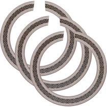 Kit 3 Roseta Estampa Mosaico Madeira Viola Violão Nylon 92mm