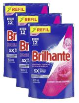 kit 3 Sabão DETERGENTE Brilhante Líquido Perfume e Cuidado Extraordinário Sachê 900ml Refil