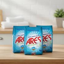 Kit 3 Sabao Em Po Lava Roupas Ares Flores Do Campo 1kg Kit 3 Sabao Em Po Lava Roupas Ares Flores Do Campo 1kg