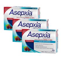 Kit 3 Sabonete Asepxia Esfoliante Ação Anticravos 80g