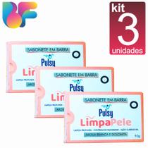 kit 3 Sabonete de tratamento para rejuvenescimento da pele 90g Pulsy