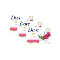 Kit 3 Sabonete em Barra Dove Go Fresh Romã e Verbena com 90g Kit 3 Sabonete em Barra Dove Go Fresh Romã e Verbena com 90g