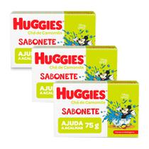 Kit 3 Sabonete em Barra Huggies Hora de Sonhar para bebê 75g