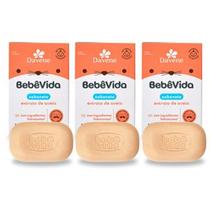 Kit 3 Sabonete em barra Infantil Bebê vida - 90g Extrato de Aveia (Rosé) Kit 3 Sabonete em barra Infantil Bebê vida - 90g Extrato de Aveia (Rosé)