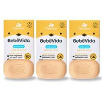 Kit 3 Sabonete em barra Infantil Bebê vida Leite de Arroz (Amarelo) - Davene 90g