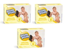 Kit 3 Sabonete Em Barra Pom Pom Glicerinado 70g - Pom Pom
