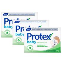 Kit 3 Sabonete em Barra Protex Baby Glicerina Natural 85g