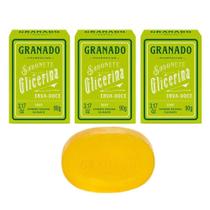 Kit 3 Sabonete Em Barra Vegetal De Glicerina Erva Doce Granado 90g Kit 3 Sabonete Em Barra Vegetal De Glicerina Erva Doce Granado 90g