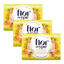 Kit 3 Sabonete Flor de Ypê Flor de Laranjeira e Damasco 85g