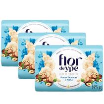 Kit 3 Sabonete Flor De Ypê Rosas Brancas e Avelã 85g