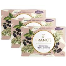 Kit 3 Sabonete Francis Clássico Groselha Negra e Cedro 90g