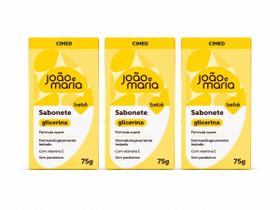 Kit 3 Sabonete Glicina em Barra João e Maria Bebê 75g Cimed