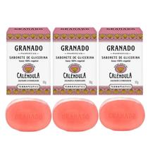 Kit 3 Sabonete Granado Calêndula em Barra 90g Terrapeutics Vegetal
