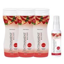 Kit 3 Sabonete Intimament + 1 Desodorante Spray Íntimo Morango Kit 3 Sabonete Intimament + 1 Desodorante Spray Íntimo Morango