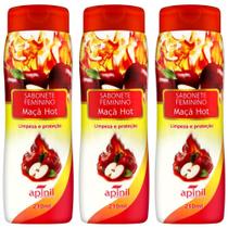 Kit 3 Sabonete Líquido Feminino Maçã Hot Limpeza e Proteção