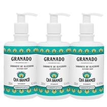 Kit 3 Sabonete Líquido Granado Chá Branco Mãos e Corpo Terrapeutics 300ml