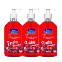 Kit 3 Sabonete Líquido Mãos e Corpo Frutas Vermelhas Nupill 500ml Kit 3 Sabonete Líquido Mãos e Corpo Frutas Vermelhas Nupill 500ml