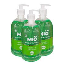 Kit 3 Sabonete Líquido Mió Mãos e Corpo Hortelã e Erva Doce 480ml