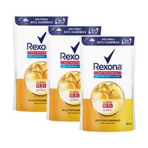 Kit 3 Sabonete Líquido Rexona Antibacterial Multivitaminas Refil em Sachê 200ml