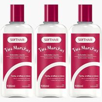 Kit 3 Sabonete Liquido Tira Manchas Removedor Henna Testa Orelhas E Mãos Suaveness Soft Hair 100ml