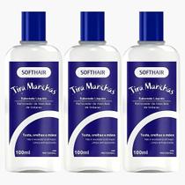 Kit 3 Sabonete Liquido Tira Manchas Soft Hair Pele E Mãos Removedor De Tintura Profissional 100ml