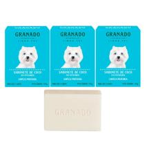 Kit 3 Sabonete Pet Cachorro Gato Óleo de Coco Granado Barra Anti Oleosidade Limpeza Profunda 100g