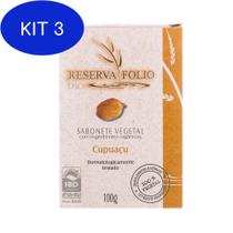 Kit 3 Sabonete Vegetal Orgânico Cupuaçu 100G - Reserva Folio