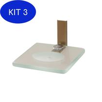 Kit 3 Saboneteira Para Banheiro Athena Quadrado Rose Gold