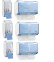 Kit 3 Saboneteiras Azul + 3 Toalheiros Azul Kit 3 Saboneteiras Azul + 3 Toalheiros Azul