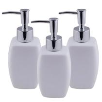 Kit 3 Saboneteiras Porta Sabonete Líquido Porcelana Branco 250ml - Tuut