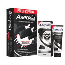 Kit 3 Sabonetes Carvao Detox e Mascara Peel Off - Asepxia