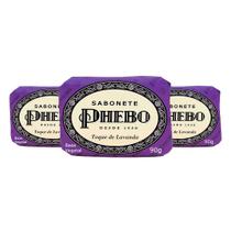 Kit 3 Sabonetes em Barra Toque de Lavanda Glicerina Vegetal Vegano Phebo 90g